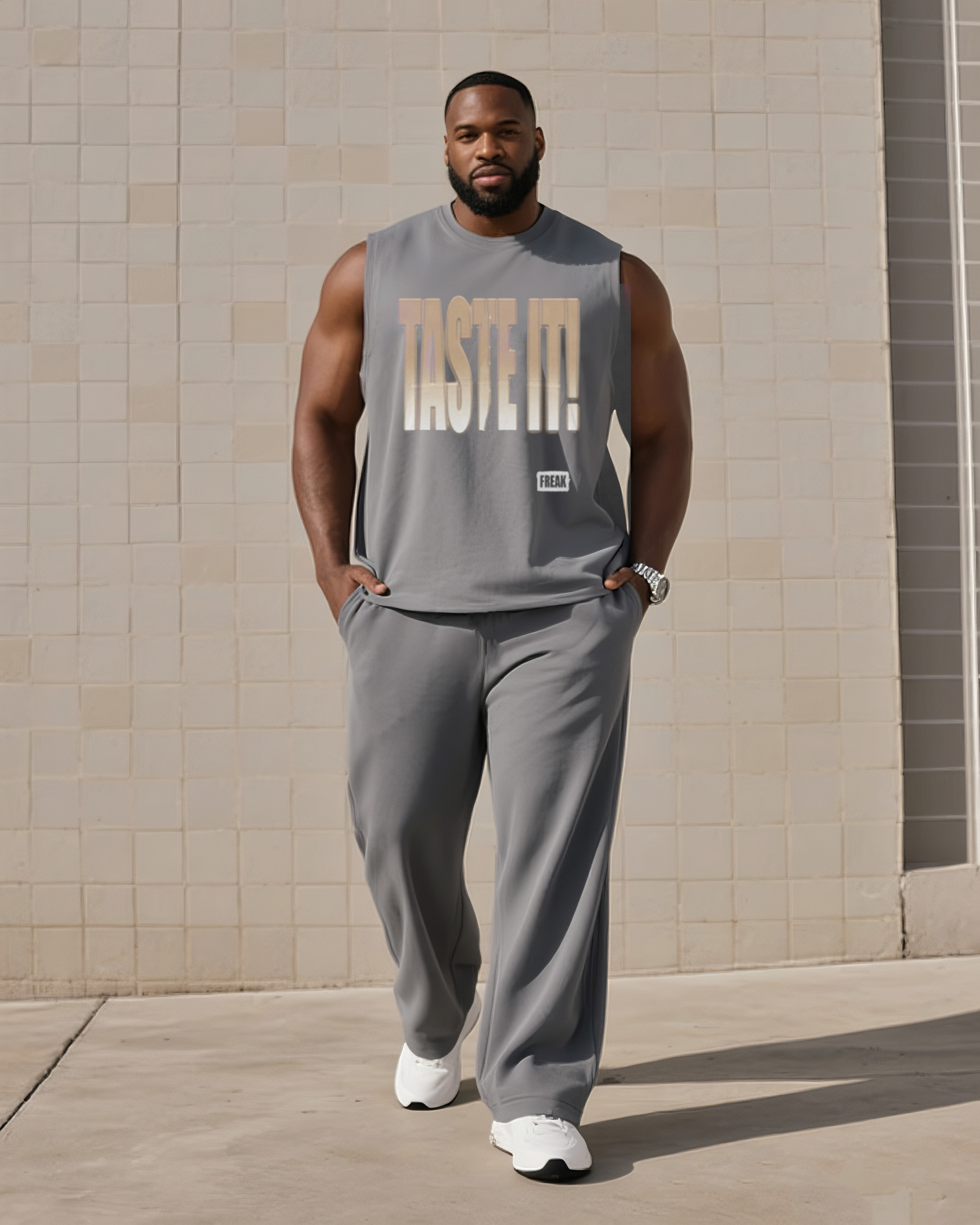 Men's Plus Size Daily Casual Taste Gradient Print Vest Pants Suit
