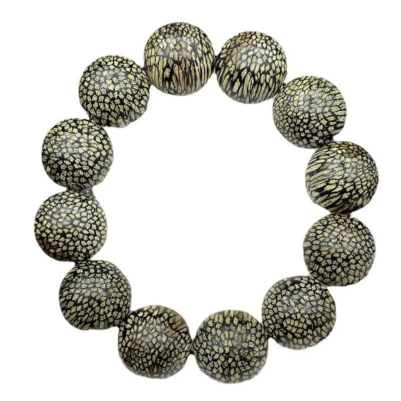 Cambodian Dragon Pattern Agarwood Beads Bracelet 20mm
