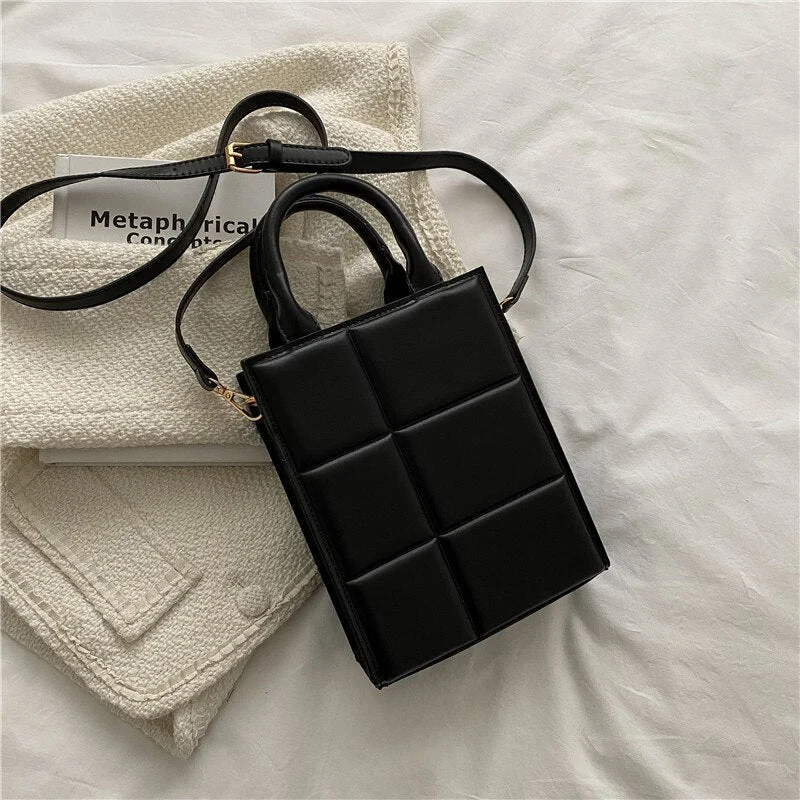 էѧӧܧ Plaid 2021PU Leather Shoulder Handbags Brand Designer Crossbody Bag Small Crossbody Bags with Short Handle for Women