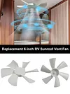 2Pack 6 Inch White Replacement Vent Fan Blades for Bathroom Roof Vent Range Hood