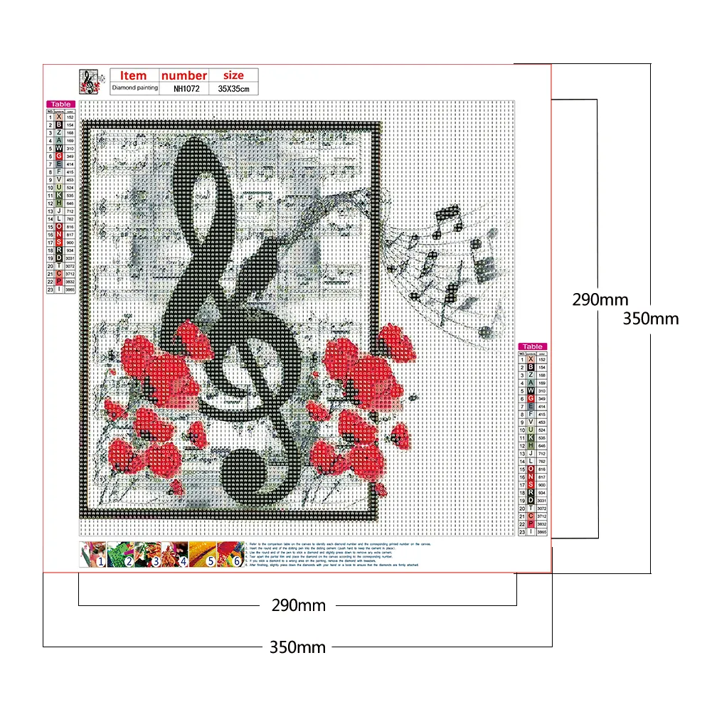 Diamond Painting - Full Round Drill - Music Notes(35*35cm)
