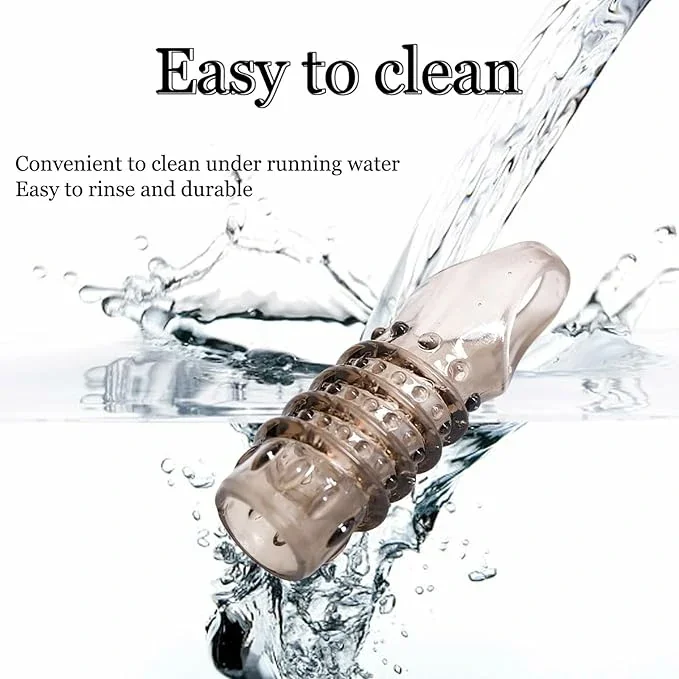 Penis Rings for Men, 2 Pcs Reusable Realistic Silicone Penis Enlarger Sleeves Delay Ejaculation Stronger Erection Enhancement