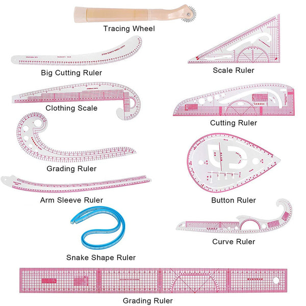 11Pcs French Curve Ruler