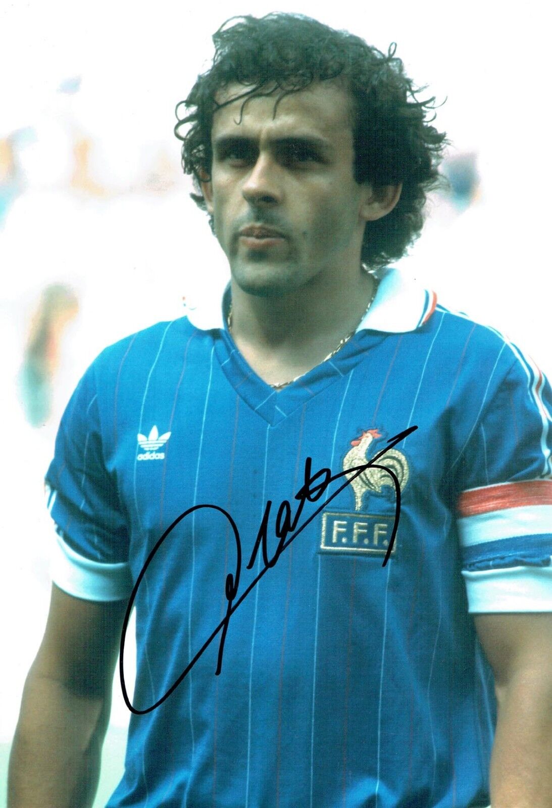 Michel PLATINI Signed FRANCE World Cup WINNER 12x8 Autograph Photo Poster painting 4 AFTAL COA