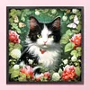 Flowers And Cats-11CT Stamped Cross Stitch 50*50cm/19.69*19.69in