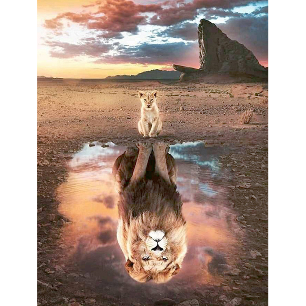 

40*50CM - Square Drill Diamond Painting - Lion, 501 Original