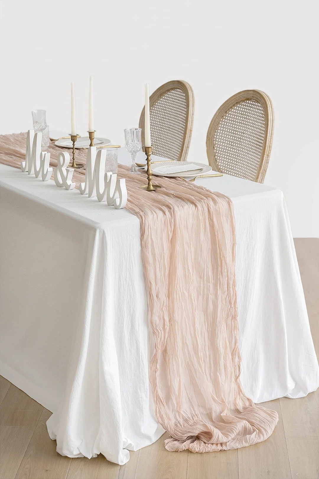 Rustic Gauze Cheesecloth Table Runner 35" w x 10ft/14ft - 15 colors