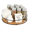 [US Local Warehouse] 360 Degree Rotating Spice Rack Round Condiment Organizer for Home Kitchen Pantry