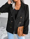 Fashion Solid Color Lapel Collar Buttoned Simple Blazers