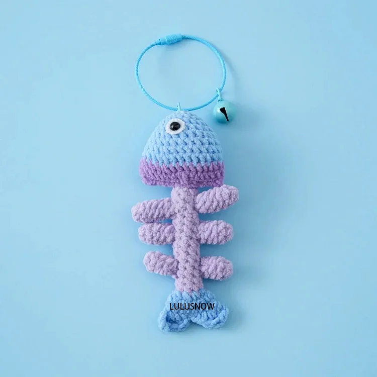 Lulusnow Handmade Fish Bones Crochet Key Chain Bag Accessories