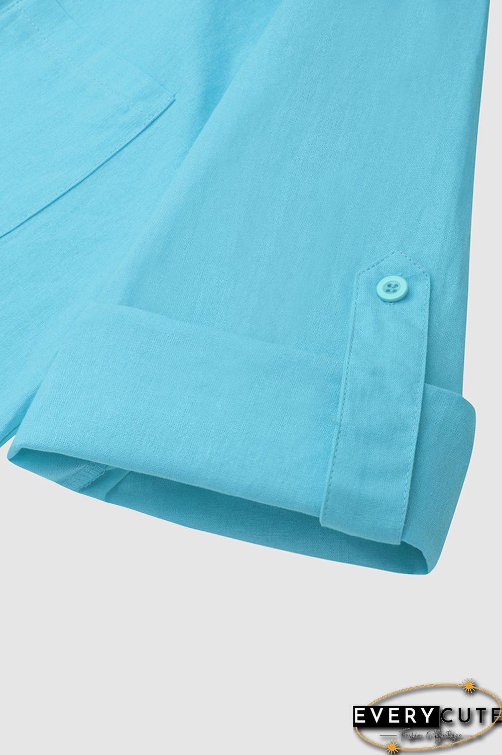 Button Up Roll Tab Sleeve Shirt & Pants Set