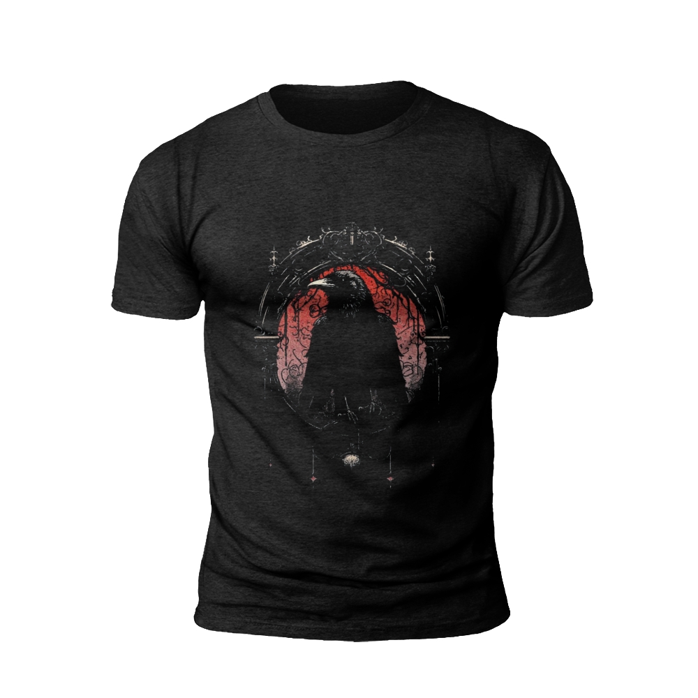 Mysterious Raven: Enigmatic Bird Design T-Shirt