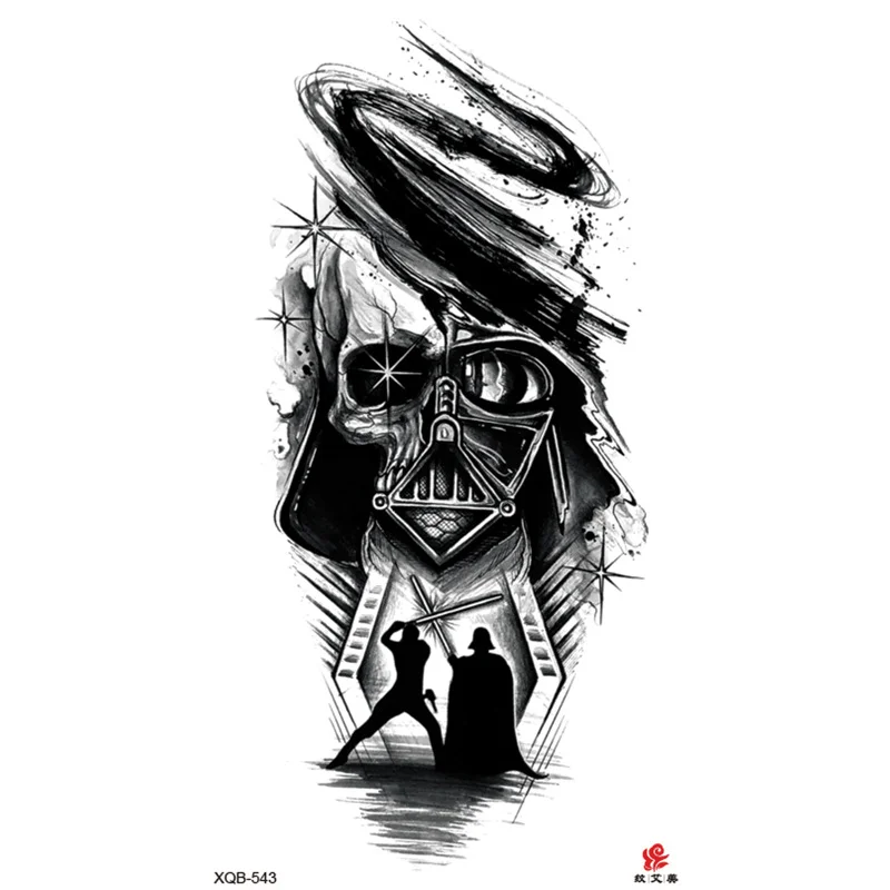 Sdrawing Full Arm Waterproof Tattoo Sticker Totem Animal Skeleton Small Arm Tattoo Sticker