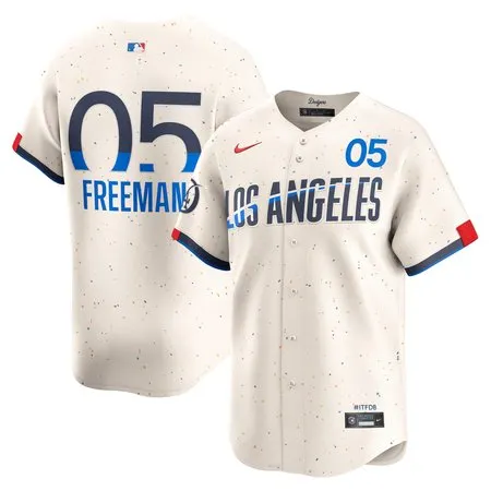 Men's Los Angeles Dodgers #05 Freddie Freeman  Cream 2024 City Connect Limited Player Jersey