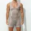 Men's Ice Silk Sexy Transparent Ultra-thin Breathable Bodysuit