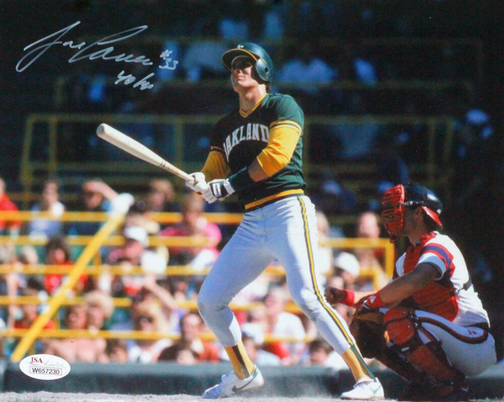 Jose Canseco Autographed Oakland 8x10 Batting Photo Poster painting w/ 40/40- JSA W *White TL