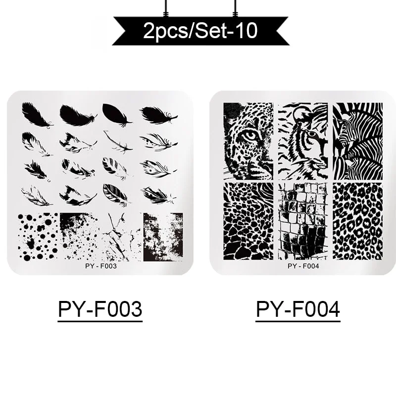 PICT YOU Stamping Plates Kits Striped Line Flowers Stamp Plate Tropical Geometry Lace Halloween Pumpkin Nail  Image Plate-Nail Inspo