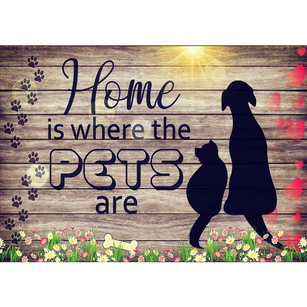 

Home with Pet - Round Drill Diamond Painting - 40*30CM, 501 Original