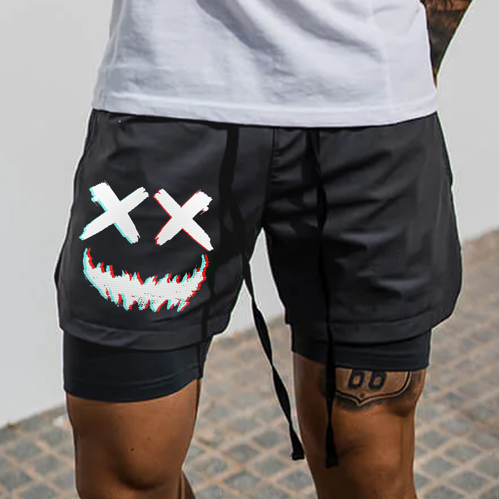 Double Layer Fitness Track Shorts