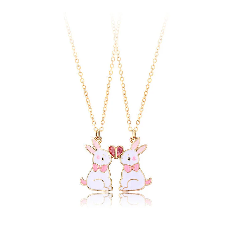 Cute rabbit magnetic pendant necklace（Free Shipping）