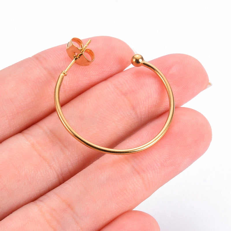 10 PCS/Package 304 Stainless Steel Solid Color Hook Earring Findings