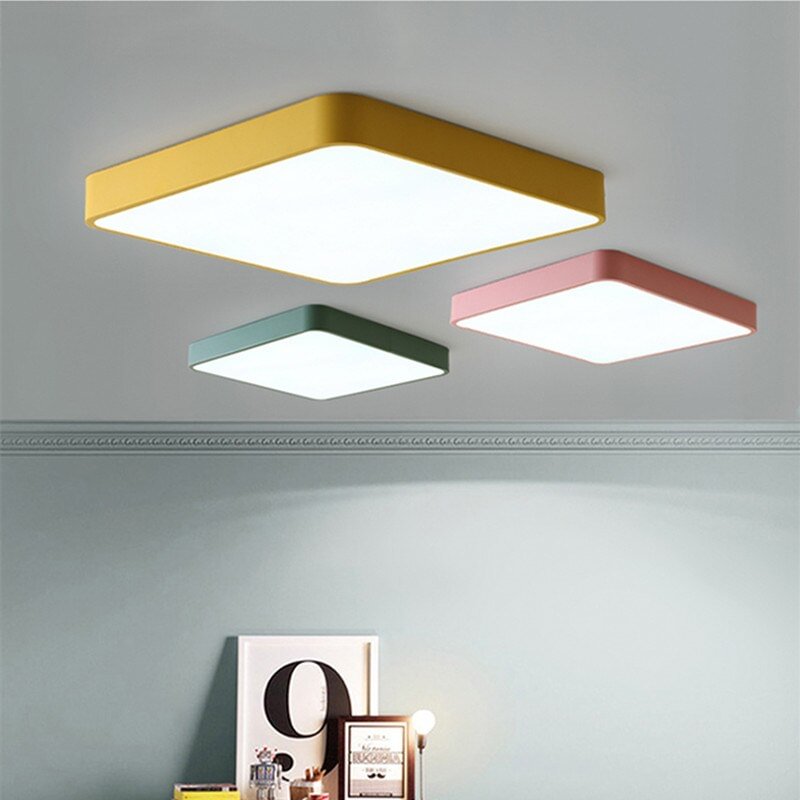 Iron Square Lamps LED Ceiling Lights SIZE 30cm Height 5cm Ironware And Acrylic Kitchen Bed Room Foyer Study LED Light Fixture