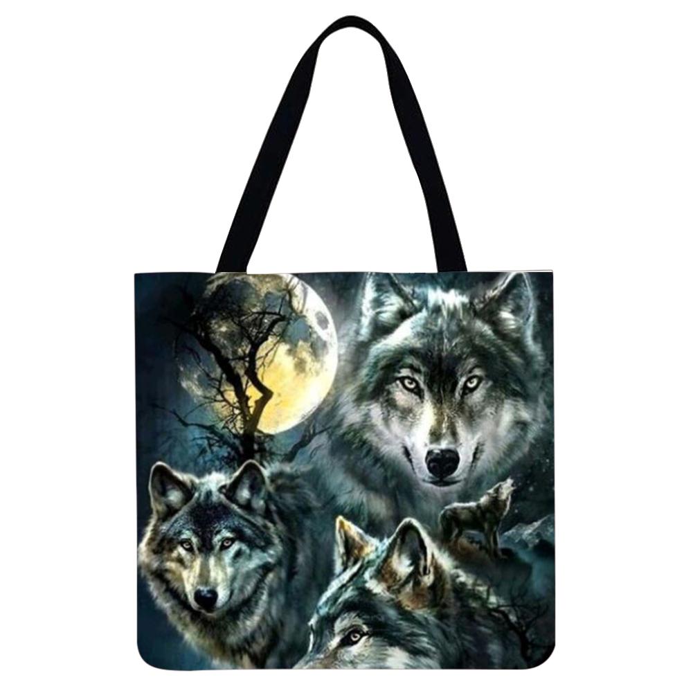 Wolf 40*40cm linen tote bag