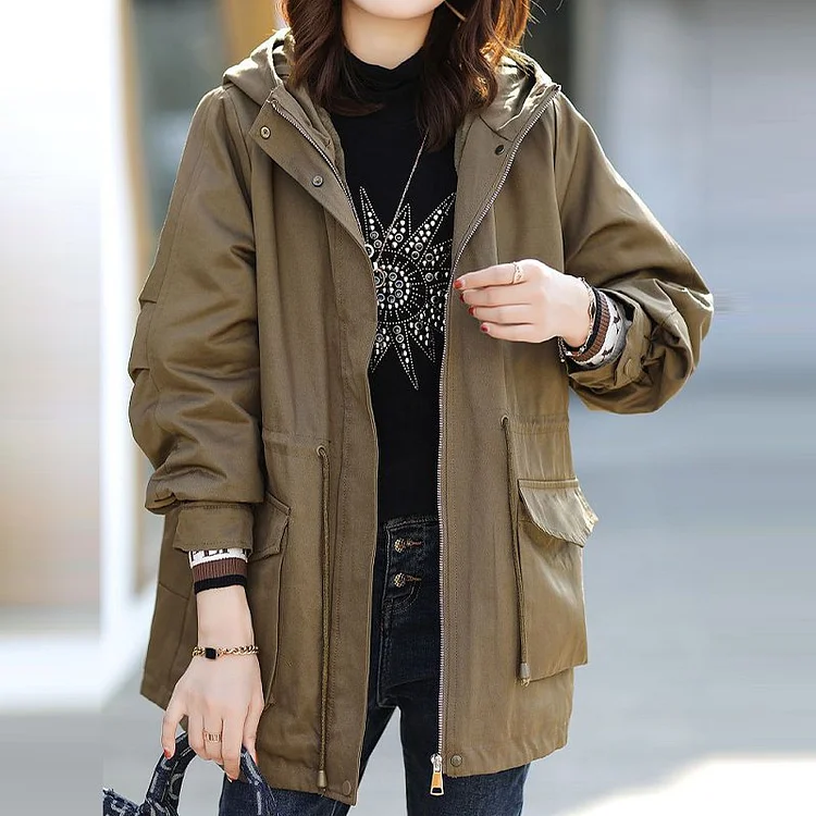 Coffee Pockets Casual Shift Outerwear QueenFunky