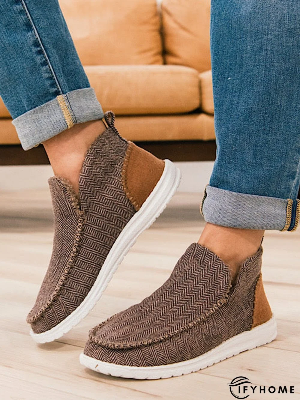 Womens's Warm Lined Slip On Canvas Shoes | IFYHOME