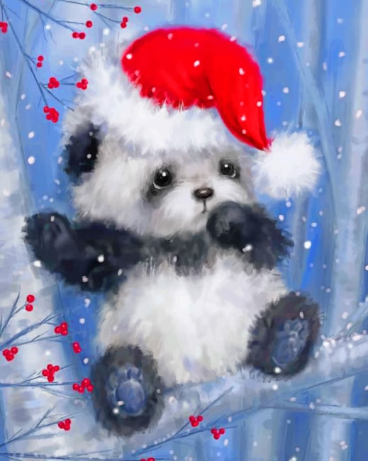 

Christmas Panda – Paint By Numbers - 40*50CM, 501 Original