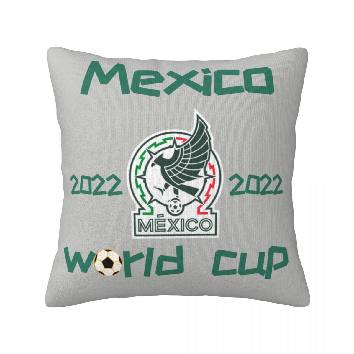 Mexico 2022 World Cup Team Logo Short Plush Cushion for Home Decor