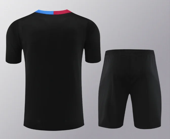 24/25 Barcelona Training Kit Short Sleeve Black Football Shirt Thai Quality