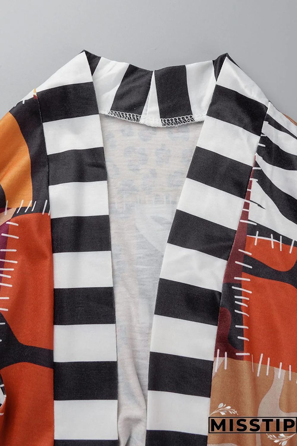 Dark Brown Fashion Street Print Patchwork Outerwear