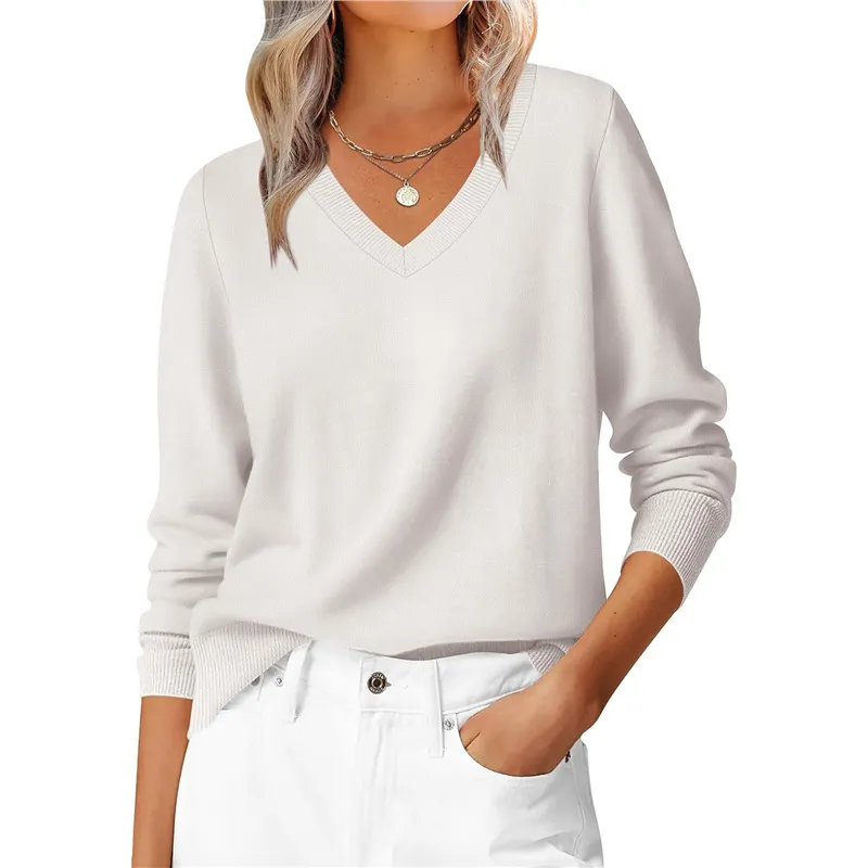 Athvotar Athvotar Autumn And Winter Leisure Jacket Classic Fashion Temperament Long-Sleeved V-Neck Large-Size Knitted Shirt