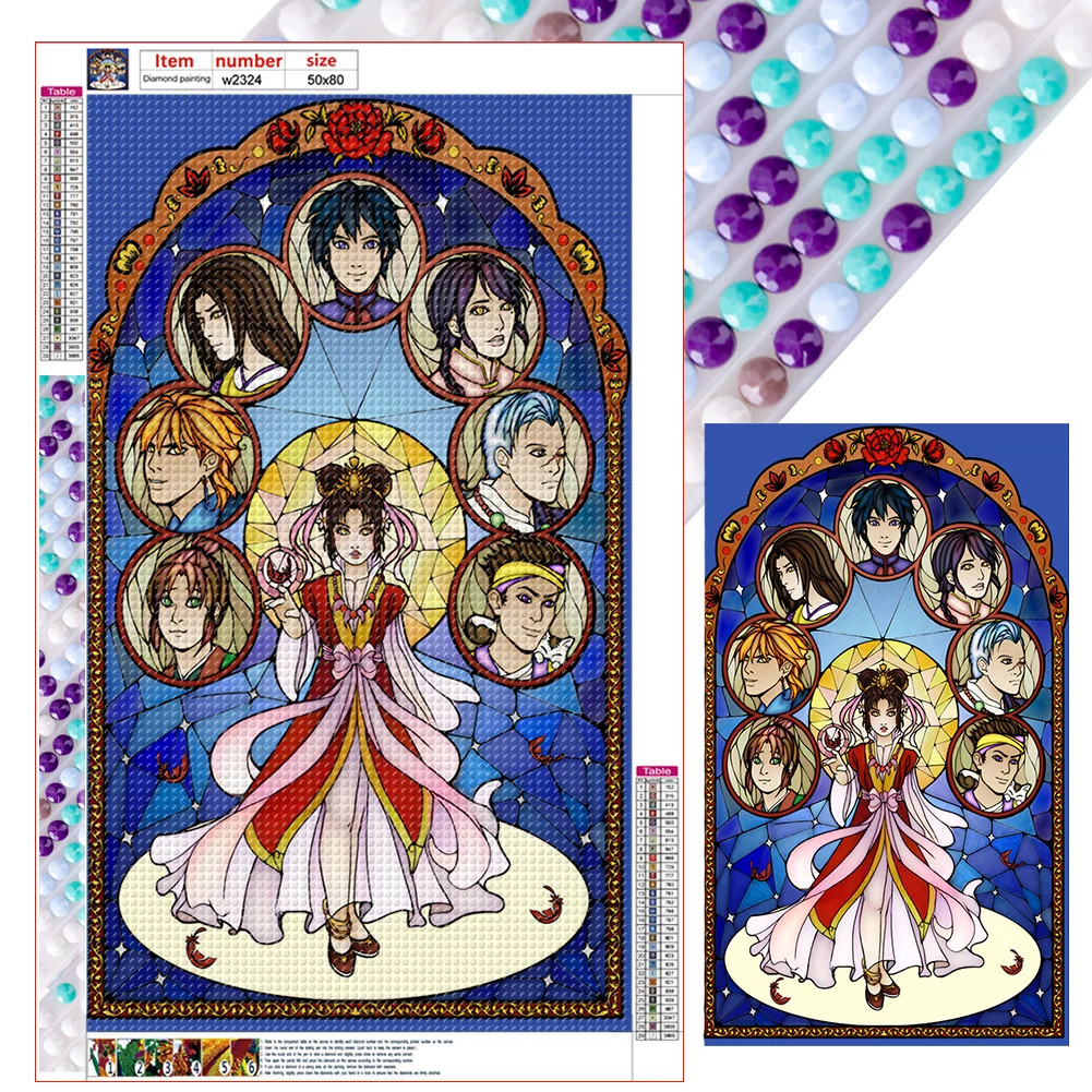 Diamond Painting - Full Round Drill - Stained Glass Anime(50*80cm)