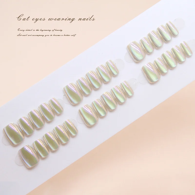 Churchf Churchf Color Plating Cat Eye Advanced Wear Armor Flash Ins Wind Beauty Nail Tablet Small Short T Nail Tablet Code 30 Pieces