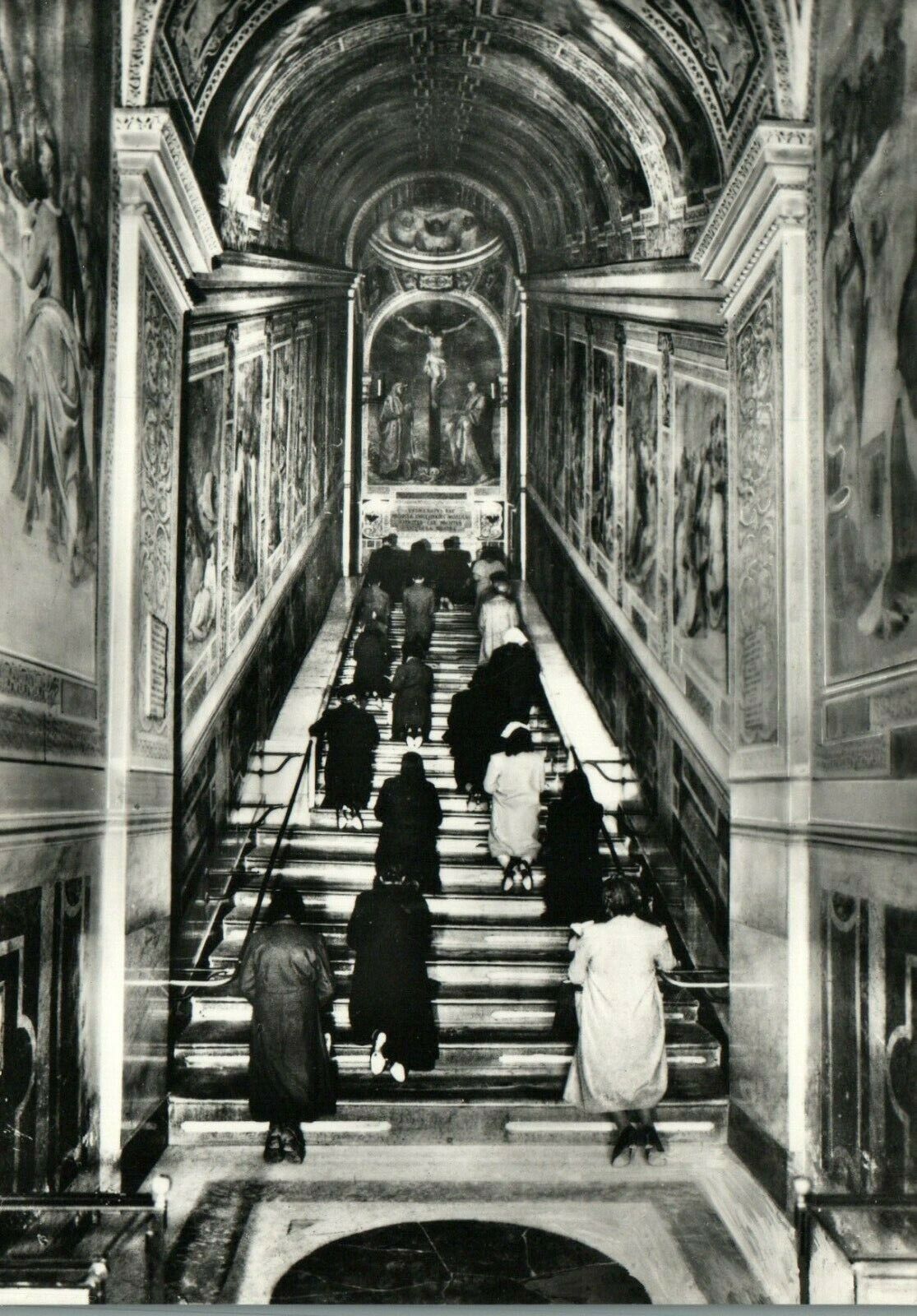 Scala Santa Scala Sancta Holy Stairs Vatican Real Photo Poster painting RPPC Postcard 4 x 5.75