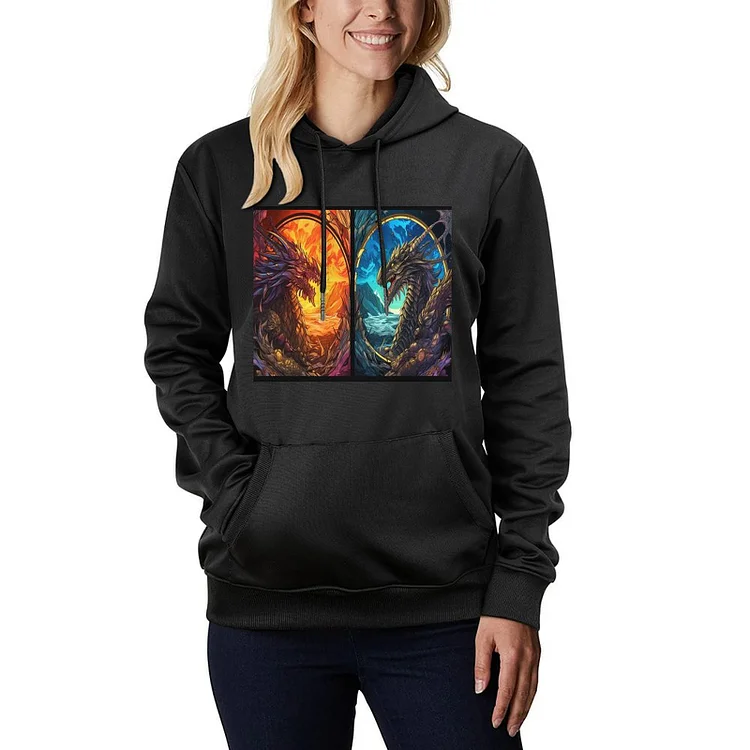 Adult Sweater FIRE AND ICE DRAGON  customized, personalized, gift