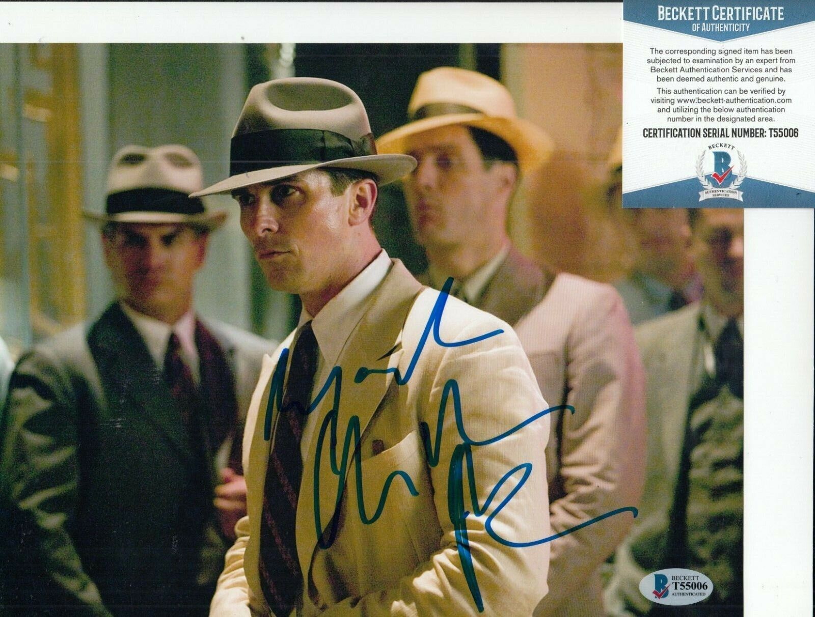 CHRISTIAN BALE signed (PUBLIC ENEMIES) Movie 8X10 Photo Poster painting BECKETT BAS T55006