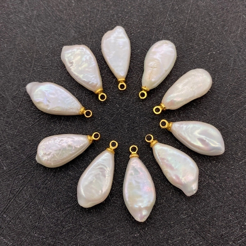 1 Piece 10 * 22mm Freshwater Pearl Geometric Pendant