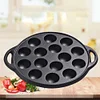 Cast Iron Grilling Pan Cooking Plate 15 Holes Nonstick Octopuses Meat Balls Mold