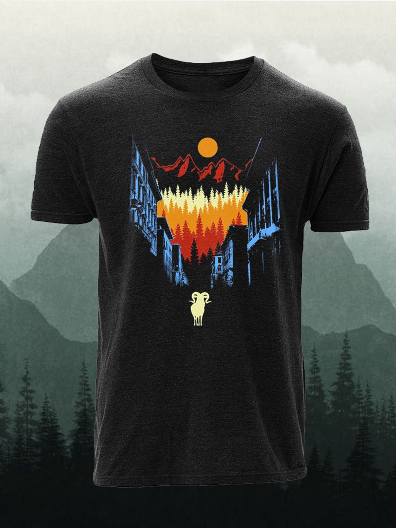 Men's City Mountains High Quality Short-Sleeved Shirt in  mildstyles