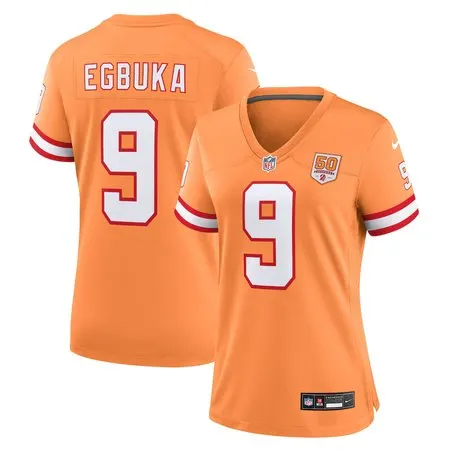 Women's Tampa Bay Buccaneers #9 Emeka Egbuka  Creamsicle 50th Season Game Jersey