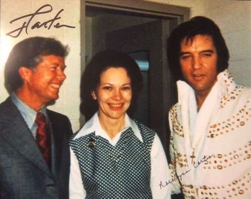 Jimmy Carter and Rosalyn Carter signed autographed 8x10 Photo Poster painting Elvis Presley