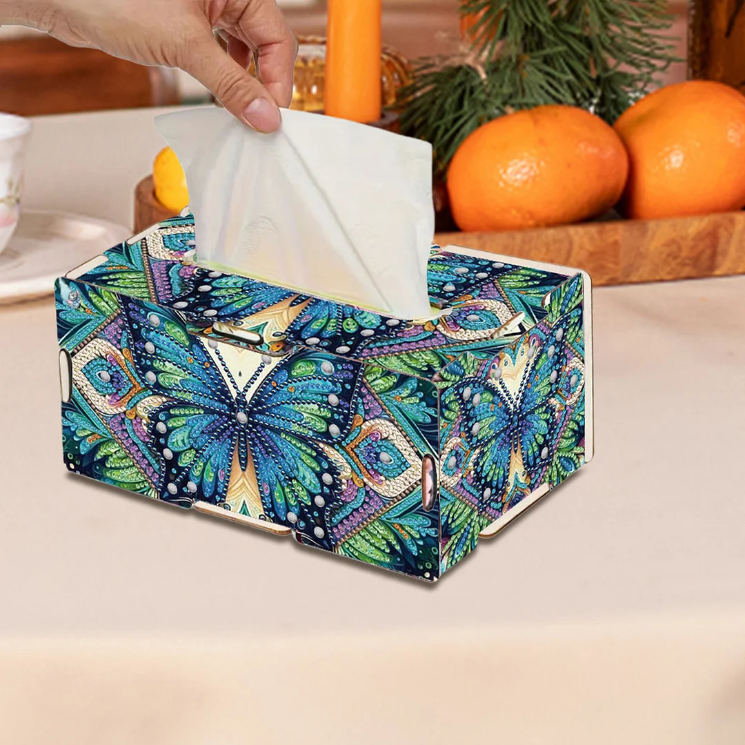 Butterfly DIY Diamond Art Paper Towel Holder for Home and Office Decoration