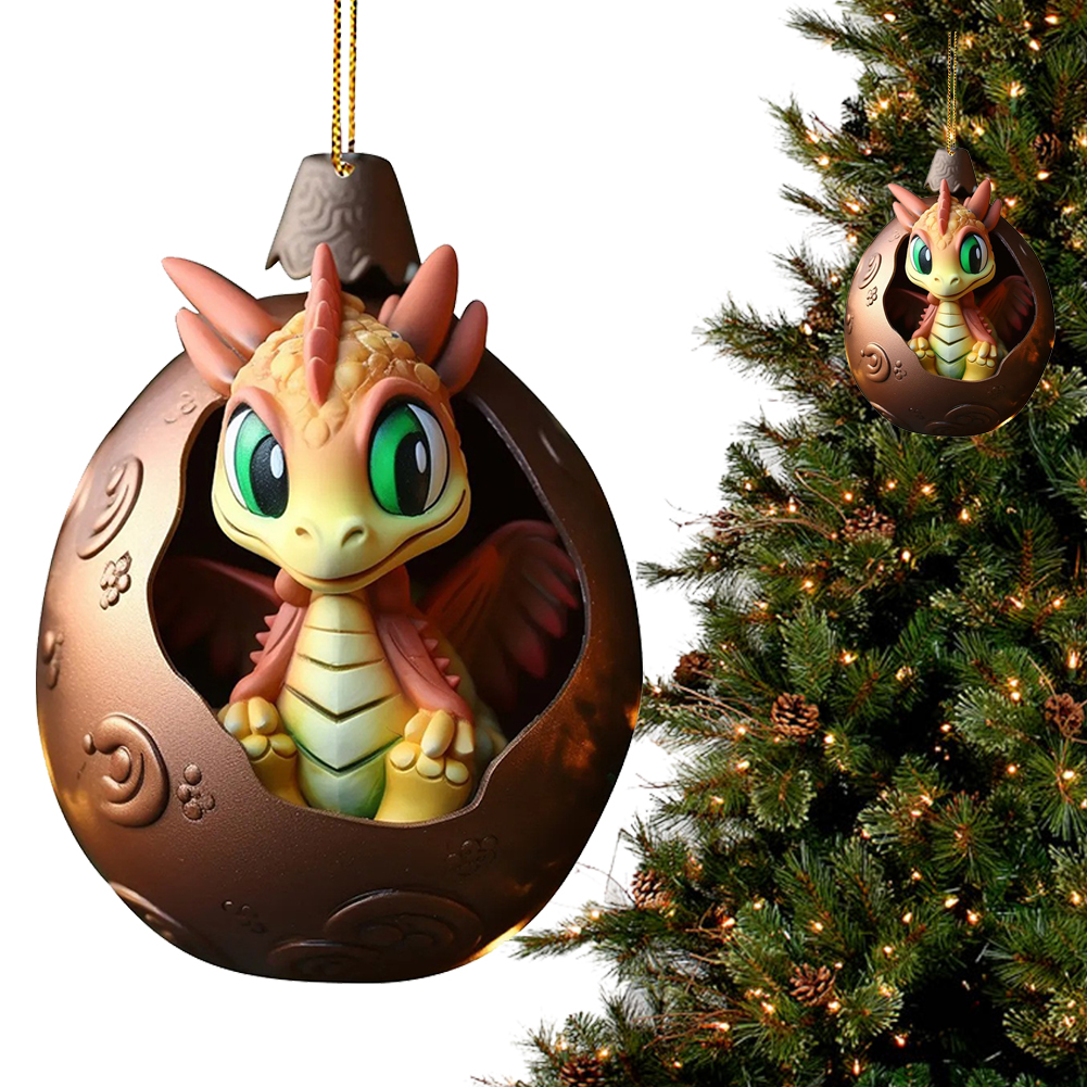 Christmas Dragon Egg Decoration Acrylic Dragon Statue Realistic for Bag Backpack