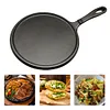 Cast Iron Round Griddle Nonstick Flat Skillet for Camping Indoor Outdoor Cooking