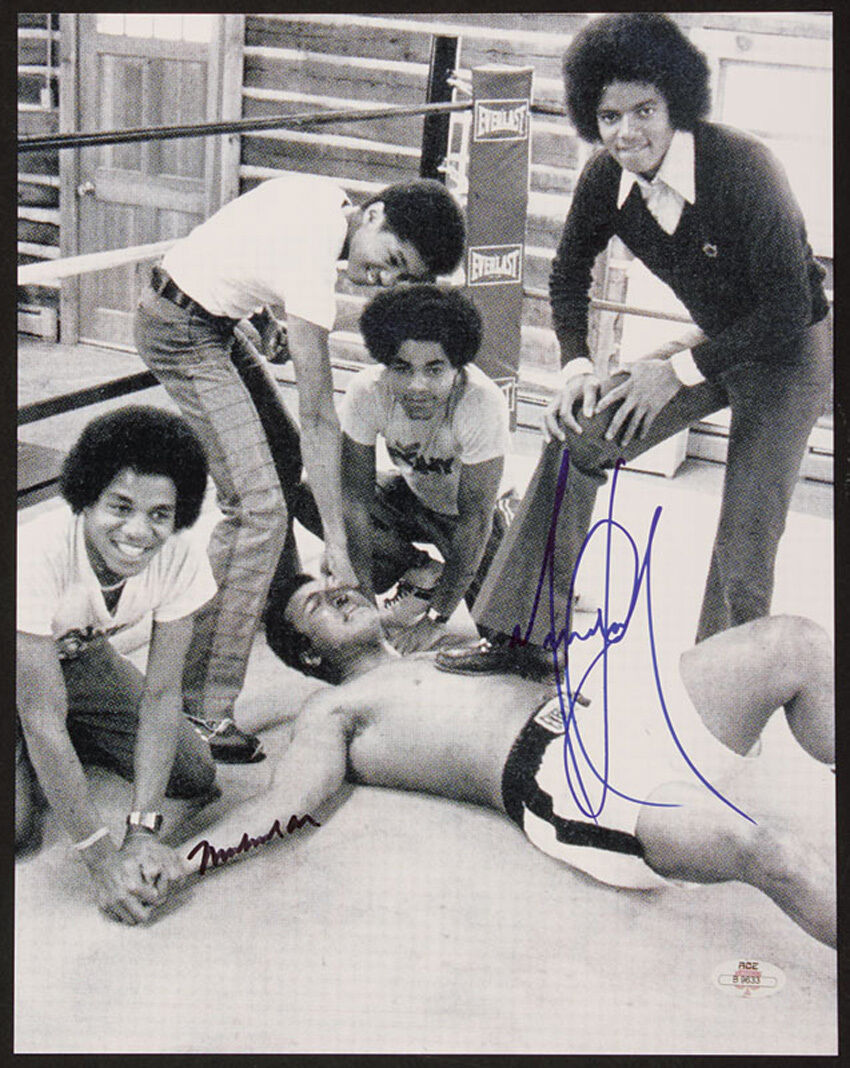 MICHAEL JACKSON & MUHAMMAD ALI Signed Photo Poster paintinggraph - Pop Singer / Boxer preprint