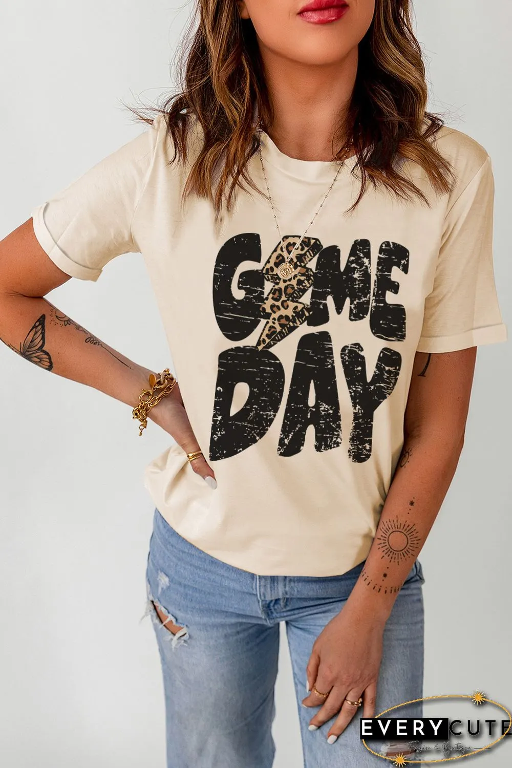 Khaki Game Day Football Season Trendy T Shirt