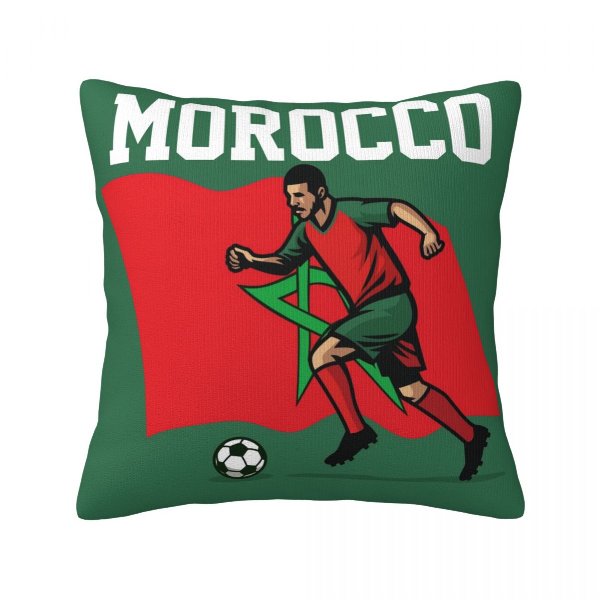Morocco Soccer Player Decorative Throw Pillow